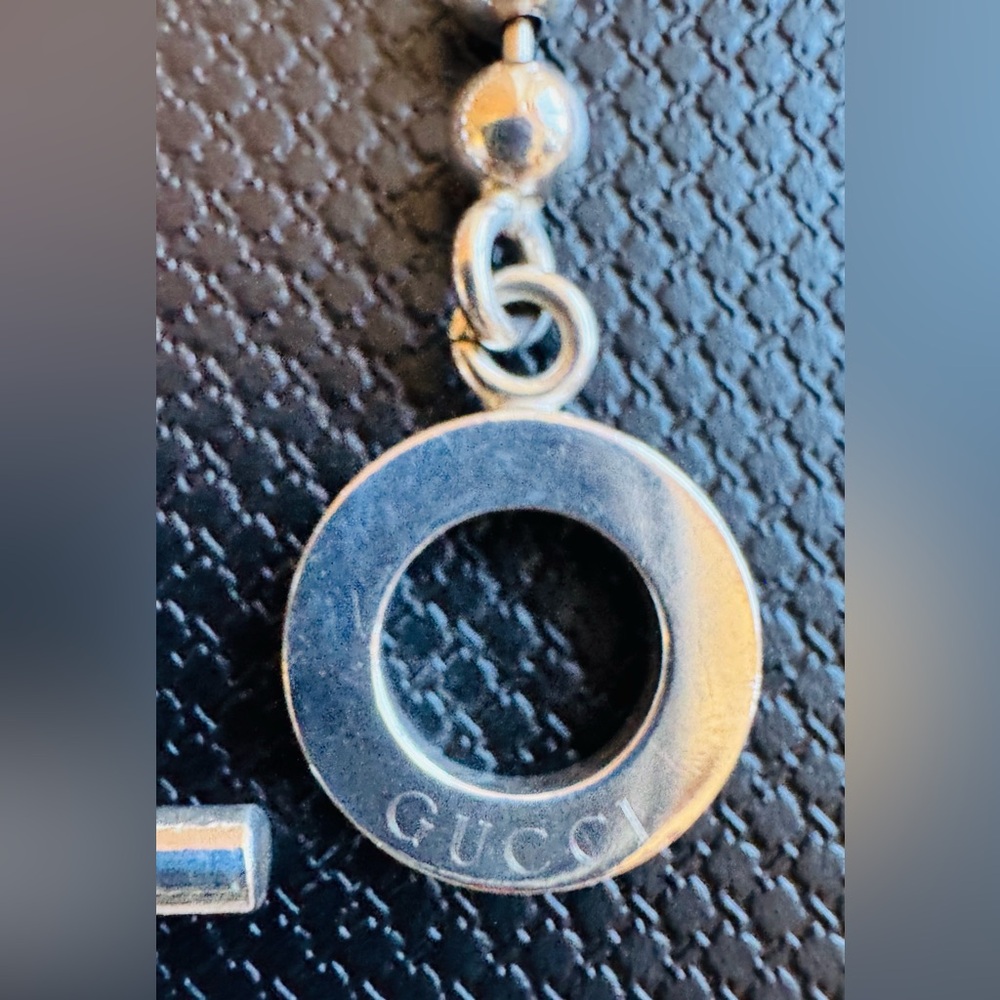 GUCCI + COA - 925 Sterling Silver Bead Bracelet Toggle 7.25” Gift Box - Picture 4 of 8